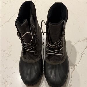 Men's Sorel Sz 10 Waterproof Gray / Black Waterproof Winter Boots